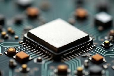 근접 촬영한 우주 등급 센서 칩